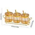 thumbnail image 3 of Birdeem Spice Organizer, 3 Compartment Seasoning Caddy with Airtight Jars and Measuring Spoons, Countertop Storage Rack, Metal Handle Kitchen Organizer for Spices, Herbs, Salt, Pepper, 3 of 9