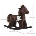thumbnail image 3 of Qaba Kids Plush Ride-On Rocking Horse with Bear Toy, Children Chair with Soft Plush Toy & Fun Realistic Sounds, Brown, 3 of 10