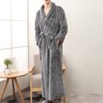 thumbnail image 2 of Mens Winter Clothes Mens Winter Lengthened Bathrobe Home Clothes Shawl Long Sleeved Robe Coat, 2 of 6