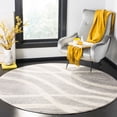 thumbnail image 1 of Safavieh Adirondack Collection ADR125B Modern Wave Distressed Non-Shedding Stain Resistant Living Room Bedroom Area Rug, 4' x 4' Round, Grey / Cream, 1 of 1