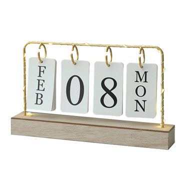 Abbracc Creative Flip Calendar Year Monthly Weekly Planner Perpetual with Light Reusable Without Bowknot