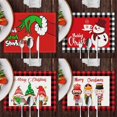 thumbnail image 3 of 4pcs/set Set de Table de Noël Ensemble Rouge Plaid Modèle Cuisine Sets de Table Santa Claus, 3 of 5
