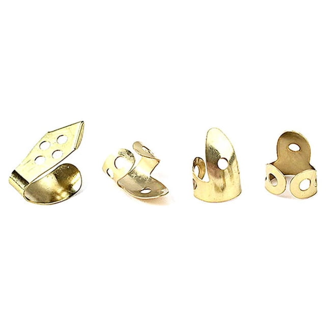 maskred 4pcs Finger Golden Plectrums Set Portable Replaced Parts Repairing Tools Instrument Fittings Plectrum Golden