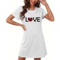 thumbnail image 4 of Chemises de Nuit pour Femmes Manches Courtes Chemises de Nuit pour Dormir Nuisette à Enfiler Douce Mignonne Imprimée Robe de Nuit Robes pour Femmes Tenue de Nuit Robe de Pyjama Blanc G, 4 of 5