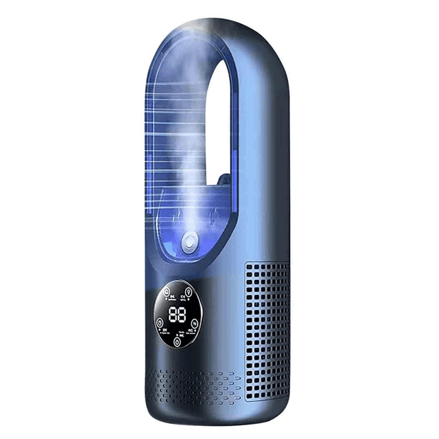 Bladeless Fan Electric Fan Household Dormitory Cooling Fan Water-Cooled Desktop Fan Blue