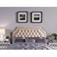 thumbnail image 3 of Iconic Home Chava Headboard Velvet Upholstered Button Tufted Double Row Silver Nailhead Trim Modern Transitional Full/, Queen, Taupe, 3 of 4