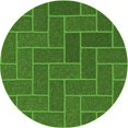 thumbnail image 1 of Ahgly Tapis Rond Lavable en Machine Intérieur Transitionnel Vert Émeraude Profond, 8 Pieds Rond, 1 of 7