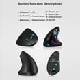 thumbnail image 4 of Anself 2.4G Wireless Vertical Mouse Rechargeable Upright Ergonomic Mouse 3 Adjustable DPI Levels RGB Flowing Light Plug N Play, Grey, 4 of 7