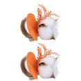 thumbnail image 4 of 2 Pcs Anneau de Serviette Innovant Décoratif Simulation Fleur Porte-Serviette pour Mariage Anniversaire Feuille Coton, 4 of 14