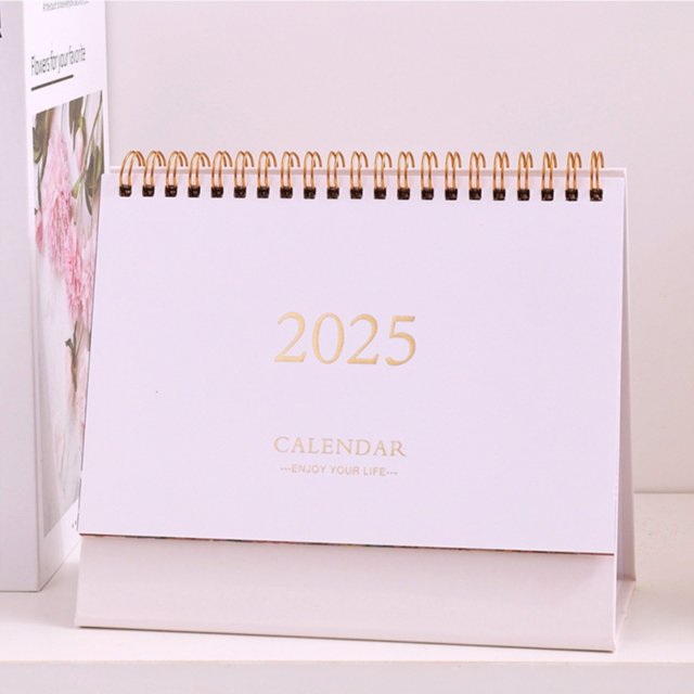2025 Desktop Calendar Stand Up Desktop Year Calendar Table Paper Calendar Daily Scheduler Monthly Pages Easel Calendar