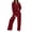 Red, variant on Pisexur Sweatsuit Set for Women Fashion Casual Solid Color Lounge Set Two Piece Outfits for Women Long Sleeve Lapel 1/4 Zip Sweathirts Drawstring Pants Tracksuits Vacation Outfits