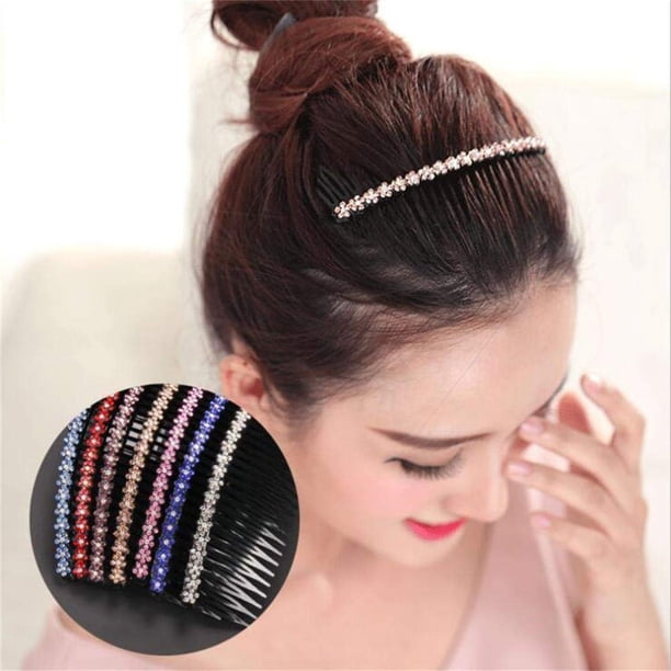 5PCS Double Rows Rhinestone Hair Side Combs Hair Comb Pin Clip