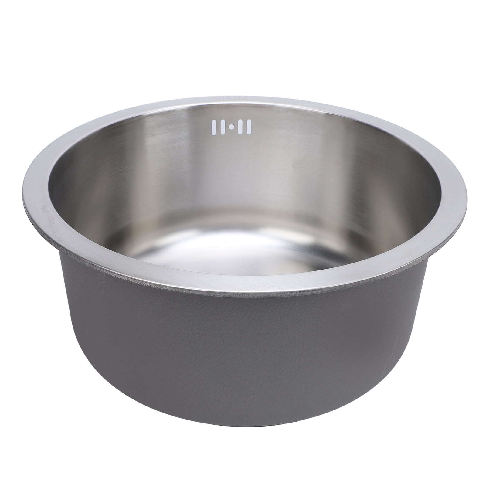 Undermount Kitchen Sink, Stainless Steel Undermount Kitchen Bar Sink with Strainer, 42cm Outer Diameter Single Bowl Kitchen Sink, Small Kitchen Sink  for Kitchen Bar RV