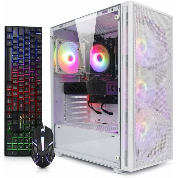 STGAubron Gaming PC Computer Desktop, Ryzen 7 5700X up to 4.6GHz, GeForce RTX 3060 12G GDDR6, 32G DDR4, 1T SSD, WiFi 6, BT 5.0, RGB Fan x 7, Windows 11 Home