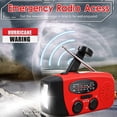 thumbnail image 4 of Solar Emergency Hand Crank Weather Radio, Portable Self Powered AM/FM Radios LED Flashlight USB Charger for Camping，red1.23cp, 4 of 5
