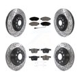 thumbnail image 1 of Transit Auto Front Rear Coated Drilled Slotted Disc Brake Rotors and Ceramic Pads Kit for Car Volkswagen Tiguan Jetta KDT-100680, 1 of 11