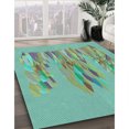 thumbnail image 3 of Ahgly Company Machine Washable Indoor Rectangle Transitional Turquoise Green Area Rugs, 8' x 12', 3 of 7