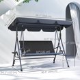 thumbnail image 3 of Outsunny 3-Seat Porch Swing with Canopy Outdoor Swing Chair w/ Rattan Seat, 3 of 10