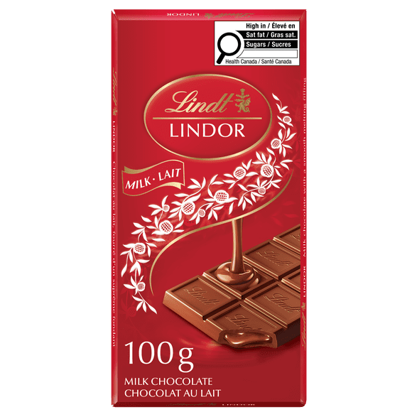 Lindt LINDOR Milk Chocolate Bar, 100 Grams