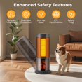 thumbnail image 4 of Costway 17-Inch Tower Space Heater for Indoor Use 1500W PTC Fireplace Heater 12H Timer, 4 of 10