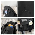 thumbnail image 4 of AMERTEER Fashion Backpack Nylon Cute Female Backpack Solid Color for Student (Black), 4 of 10