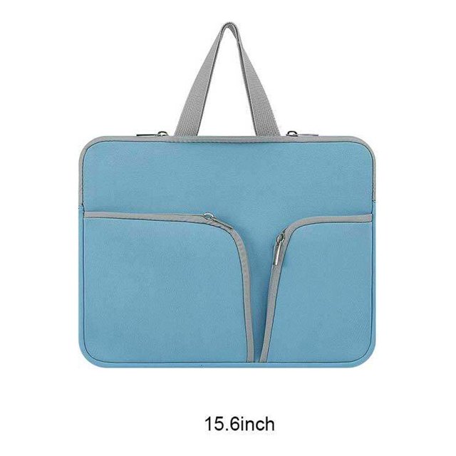 ruzhgo Housse d'Ordinateur Imperméable Étui Portable Poche Protecteur Réutilisable Compartiments Rangement d'Affaires Bleu 15.6 Pouces