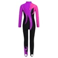 thumbnail image 4 of CHICTRY Kids Girls Sparkly Rhinestone Long Sleeve Unitard Full Body Jumpsuit One Piece Bodysuit Hot Pink&Purple 6, 4 of 5