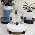 thumbnail image 3 of Caddy pour Plantes, Support de Pot de Plante avec Roues Pivotantes, Support Rond pour Plante en Pot sur Roues, Plateau Soucoupe de Jardinière à Roulettes Plateau de Pot de Fleurs Support de Pot de Fleurs pour Balcon Blanc, 3 of 7