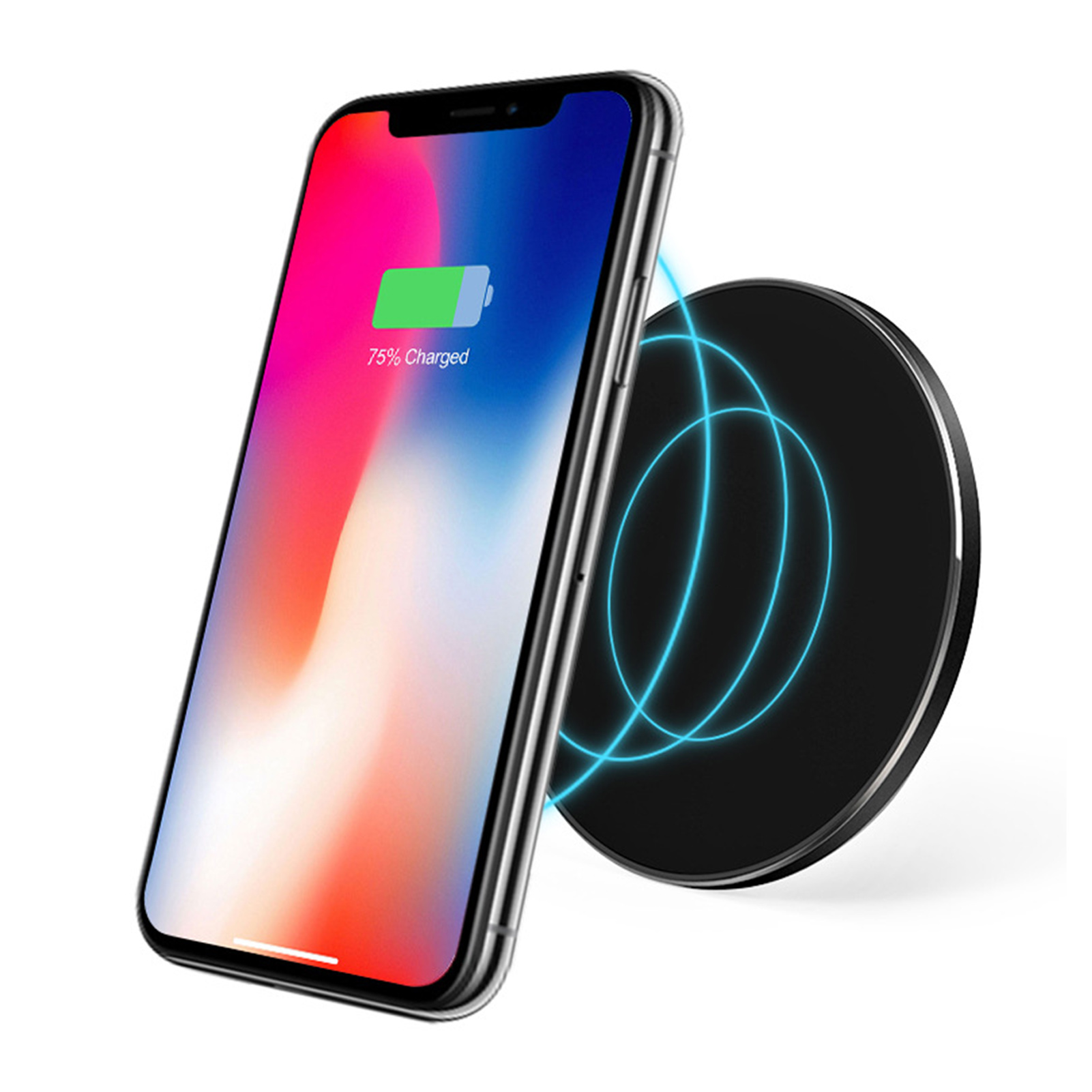 YSTINNG 30W Phone Wireless Charger Black Aluminium Alloy Round Phone Wireless Charging Pad for Home B311-2150