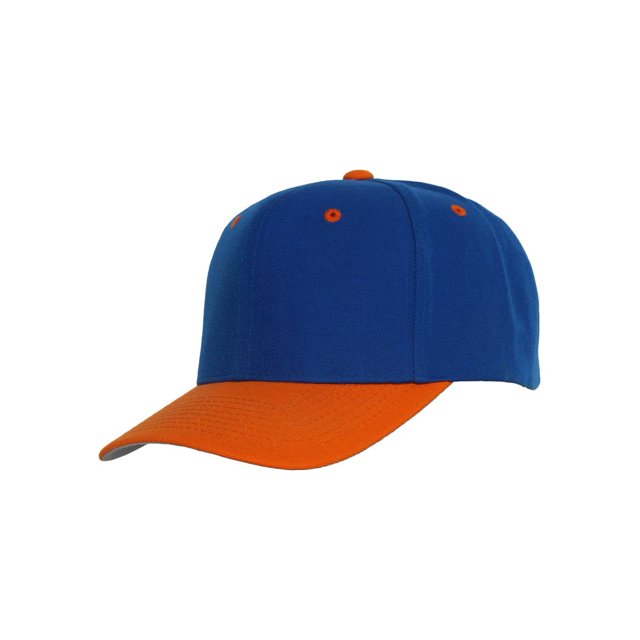 Two-Tone Adjustable Baseball Cap,Royal Blue/Orange