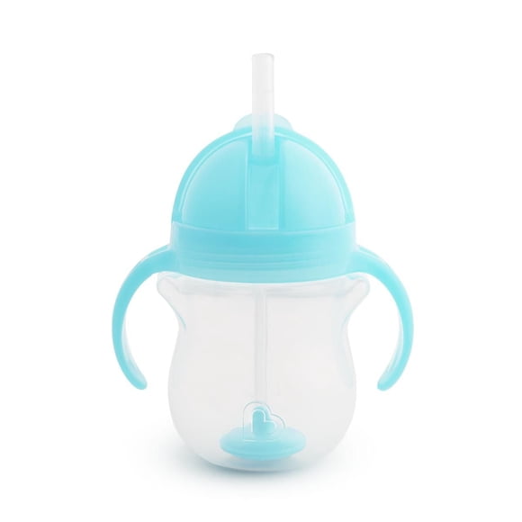 Munchkin Any Angle Click Lock Weighted Straw Trainer Cup, 7oz, Pink