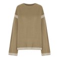 thumbnail image 3 of Timegard Chandails pour Femmes Épaules Tombantes Col Rond Ample Chandail Automne Habillé Décontracté Confortable Hauts en Tricot, 3 of 4