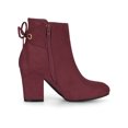 thumbnail image 3 of Unique Bargains Women's Block Heel Lace Up Back Ankle Boots, 3 of 6