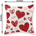 thumbnail image 2 of Housses de Coussin de la Saint-Valentin 18x18, Ensemble de 2, Décor Géométrique de Cœurs d'Amour Rouges, Coussins Décoratifs de la Saint-Valentin, Taie d'Oreiller Rouge Décorative pour la Fête des Mères, Taie de Coussin d'Extérieur pour Sofa et Canapé, 2 of 6