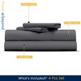 thumbnail image 2 of 600 TC Egyptian Cotton RV King Bed Sheet Set Include's - 15" inch Deep Fitted Sheet | 1 Flat Sheet | 2 Pillowcases | Dark Grey Solid, 2 of 7