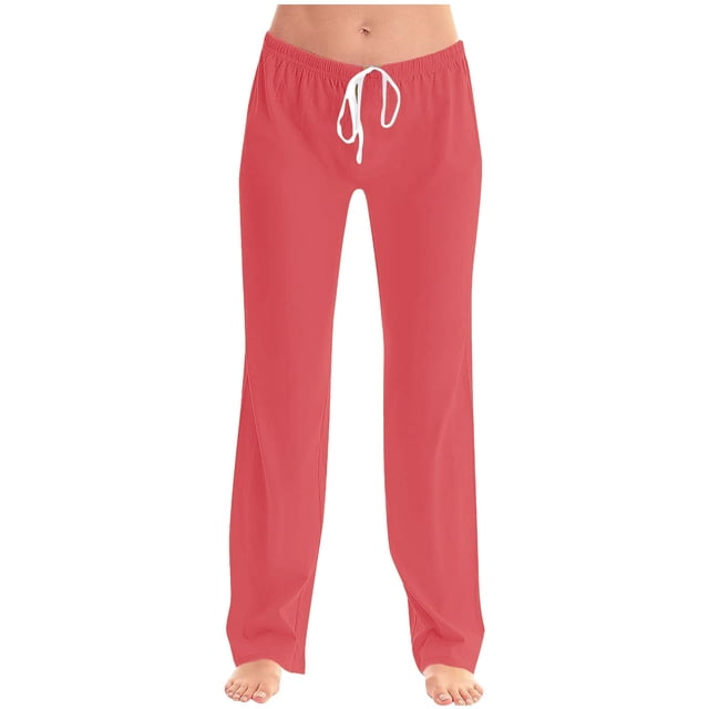 FAIWAD Pantalon de Pyjama Femme Décontracté Confortable Ample Pantalon de Maison Extensible à Cordon Bas de Pyjama Pantalon Tenue d'Intérieur