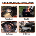 thumbnail image 2 of 4 in 1 Outdoor Pizza Oven 2 Layer Detachable Grill Oven 12" Portable Pellet Wood Pizza Maker with Stone, Peel, Cover, Cutter, Cooking Grill Grate, 2 of 8