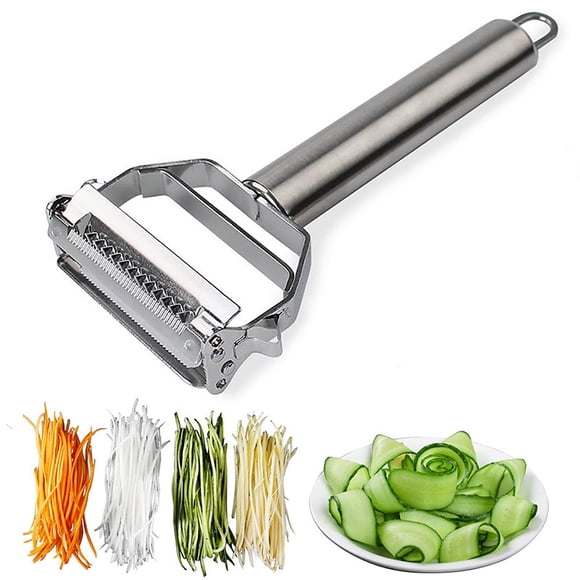 2025 Clearance, Julienne Peeler, Stainless Steel Vegetable Peeler, Double-Sided Blade Vegetable Julienne Cutter and Fruit Slicer, Dual Blade Multifunction Potato Peeler