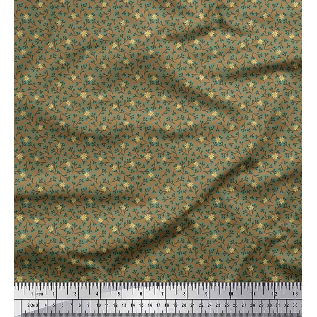 Soimoi Rayon Fabric Flower Artistic Print Fabric by The Yard 42 Inch Wide