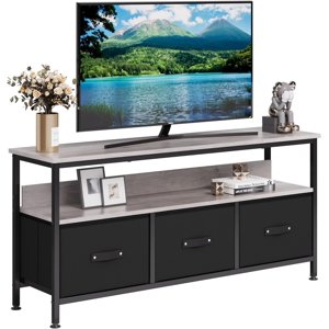 Ourlova TV Stand pour salon, commode-style TV Reste avec 3 Tiroirs
