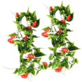 thumbnail image 4 of 2pcs Artificial Vine Morning Glory Hanging Fake Foliage Home Decor Simulation Vine Plant  Red, 4 of 10