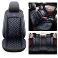 thumbnail image 1 of Maidao Car Seat Covers for FIAT for Panda 2011-Present 5 Seats Leather Waterproof Front Rear Cushion Protector Full Set Black and Blue, 1 of 8