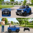 thumbnail image 3 of Voitures à Chevaucher Ford, Jouets Ford F150 Raptor 12V à Chevaucher Motorisés avec Télécommande, Voiture Électrique pour Enfants avec Bluetooth/fm/coffre, Camion 4 Roues pour Tout-Petits Garçons Filles 3-6 Ans, Bleu, 3 of 13