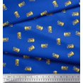 thumbnail image 3 of Soimoi Blue Silk Fabric OMG Text Decor Fabric Printed Yard 42 Inch Wide, 3 of 5
