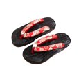 thumbnail image 2 of ZheElen Japanese Clogs Slippers Geta Sandals Flip Flops for Men Women 36 Red Round Size 39 1Set, 2 of 6