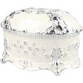 thumbnail image 2 of ORUYROP Metal Jewelry Box, Round Jewelry Display Box, Light Luxury Trinket Storage Box for Ring Earring Jewelry Silver White (S), 2 of 7
