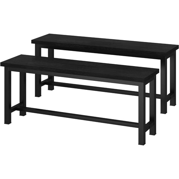 AWQM Dining Table Chair Bench 2-Piece Set, Bench, 39-Inch, Stackable, for Dining Room Kitchen Conference Room, Black