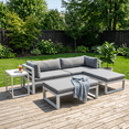 thumbnail image 1 of Velago Lavin Deluxe Aluminum Outdoor Sofa, Grey, 1 of 7