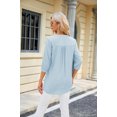 thumbnail image 4 of RKSTN Tops for Women Trendy Spring Summer Solid Color Lace V-neck Short Sleeve T-shirt Temperament Loose Plus Size Tops, 4 of 4