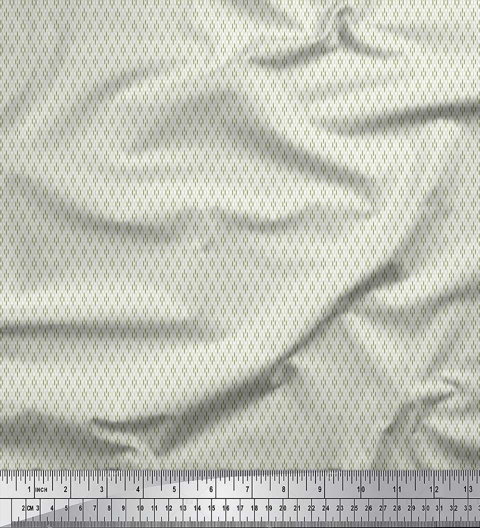 Soimoi Japan Crepe Satin Fabric Geometric Small Print Fabric by The Yard 42 Inch Wide